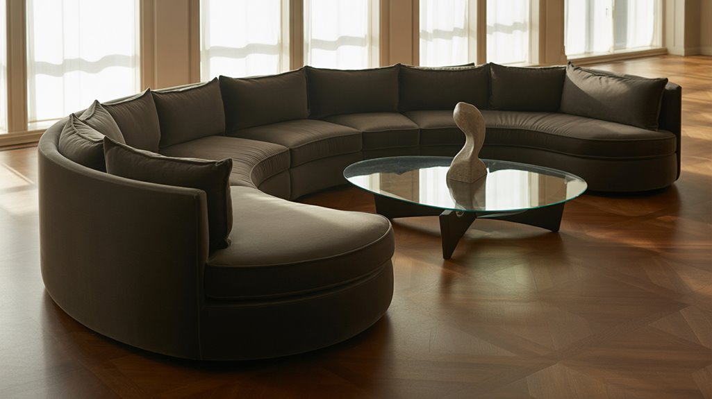graceful curved seating centerpiece
