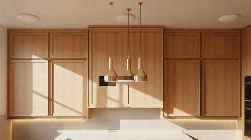 layered lighting to highlight oak