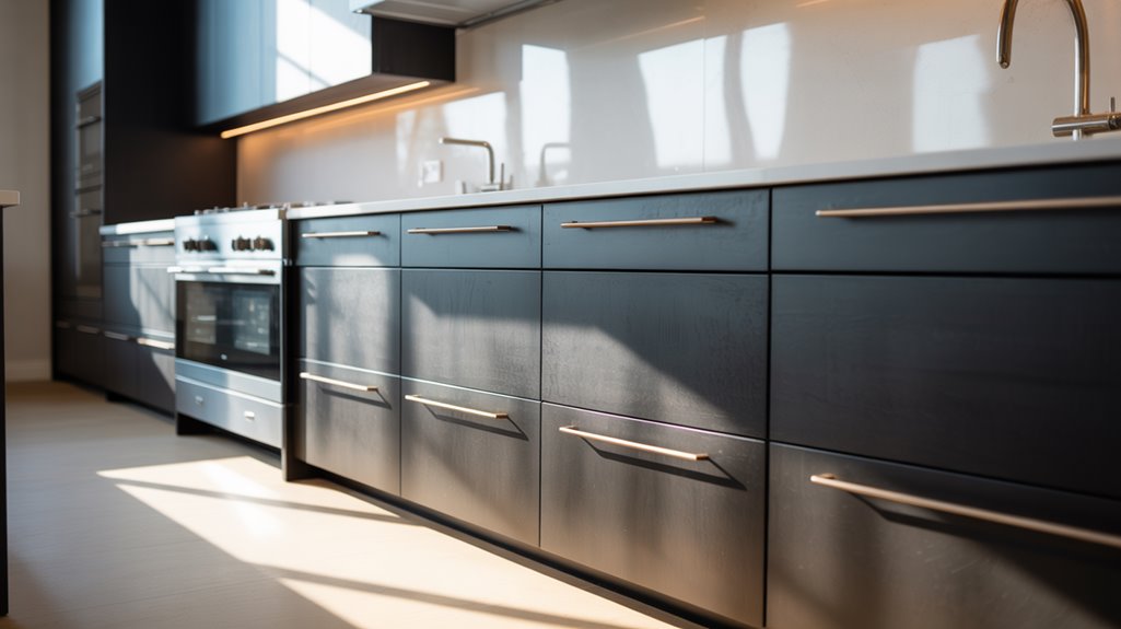 luxurious matte black cabinetry