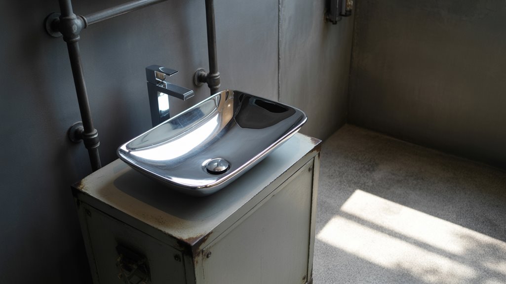 matte metal industrial bathroom