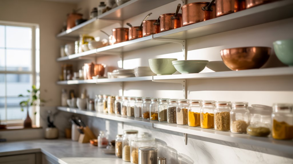 mix open shelves drawers