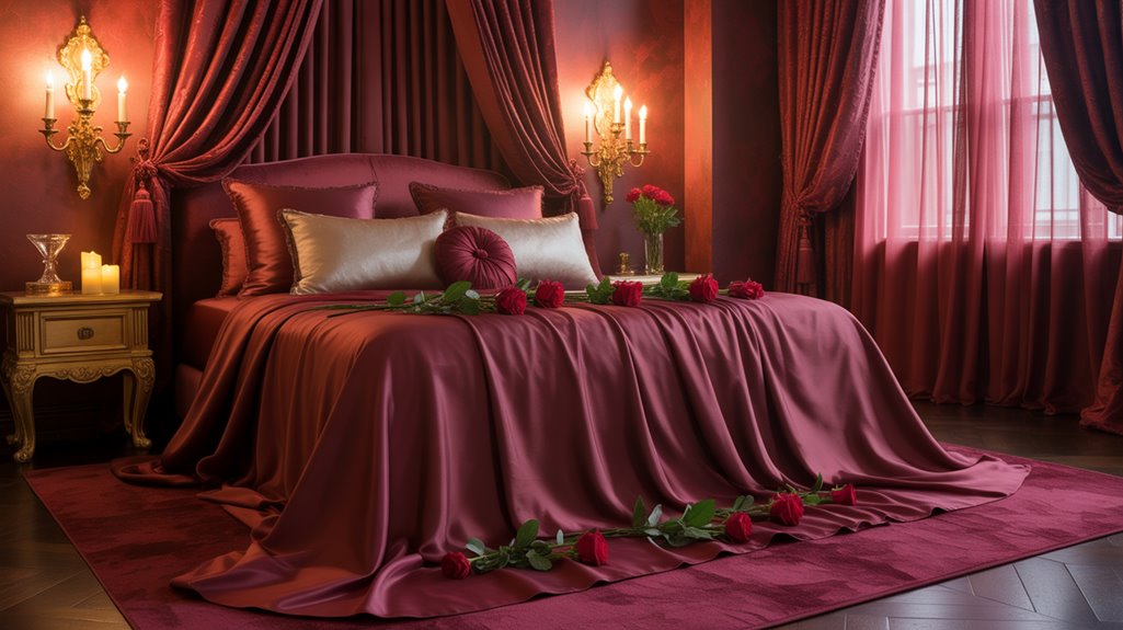 romantic red rose bedroom