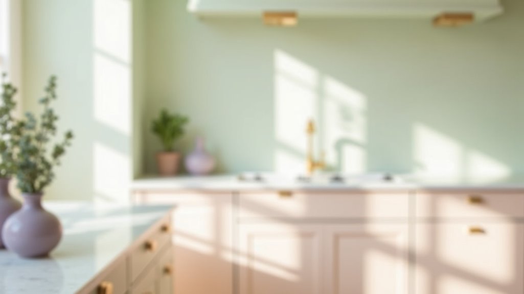 soft pastel kitchen cabinets