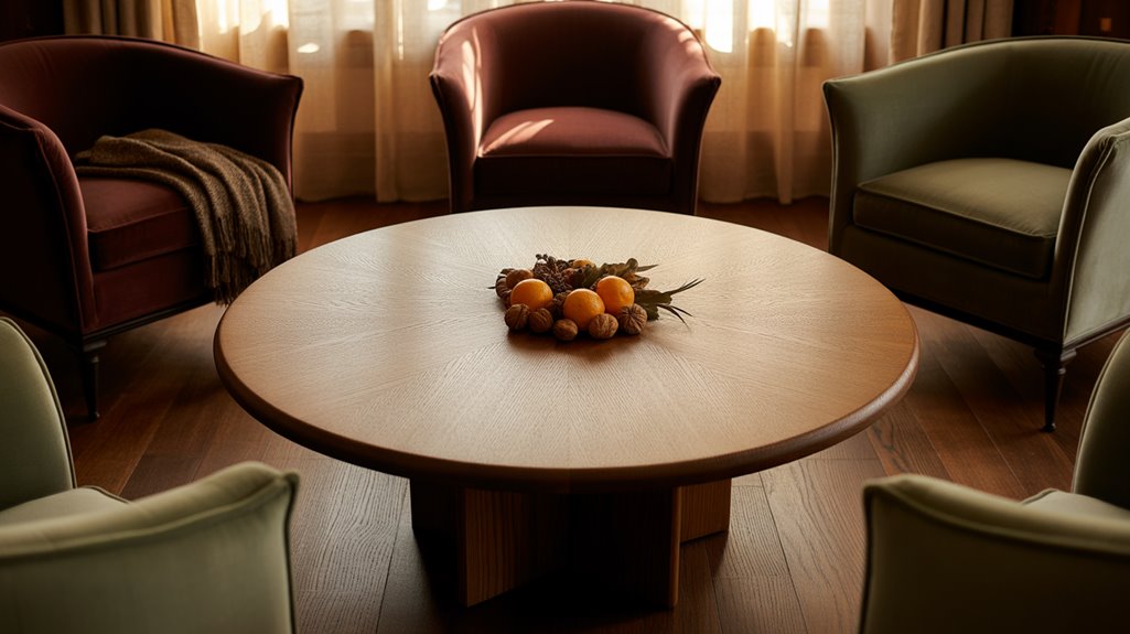 warm textured conversational centerpiece