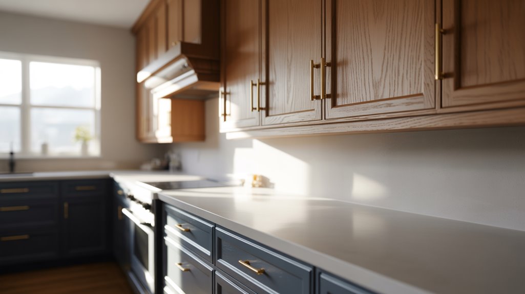 white uppers oak lowers