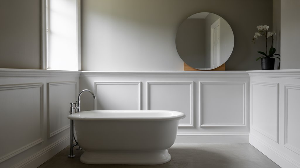 modern bathroom wainscoting updates traditional trim