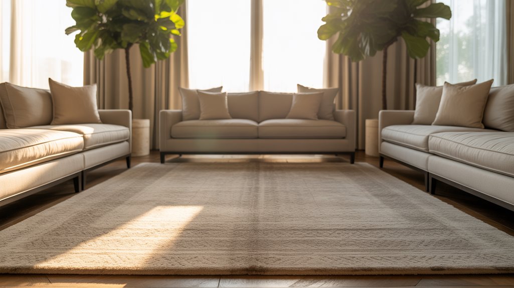 neutral rug size and placement guidance