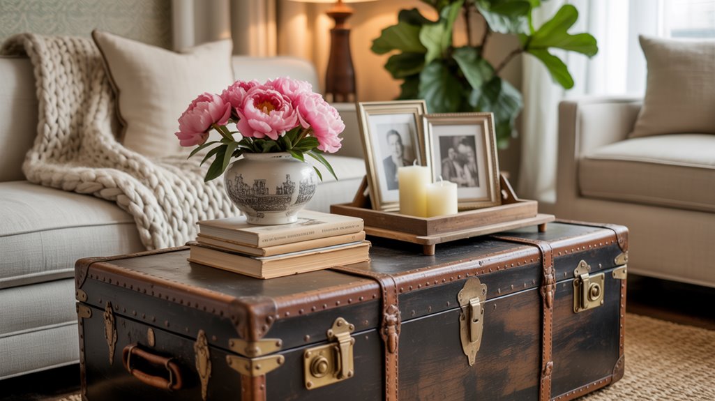 personalized trunk centerpiece with mementos