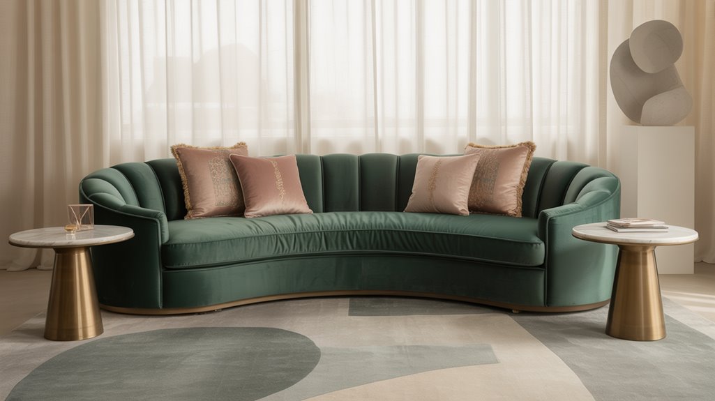 round sofa with cohesive curved complements