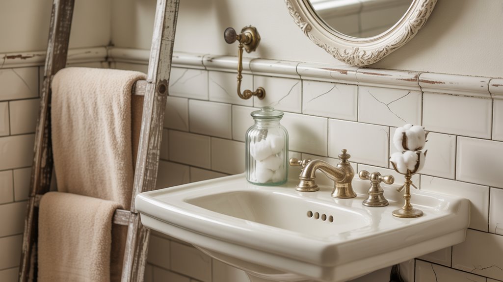 vintage accents elevate timeless baths